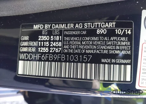 2015 Mercedes-Benz E 400 from USA, damaged, VIN WDDHF6FB9FB103157